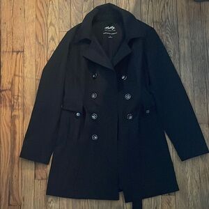 Stylish Black Double-Breasted Women's Coat